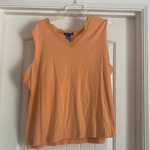 Orange V-Neck Tank Top